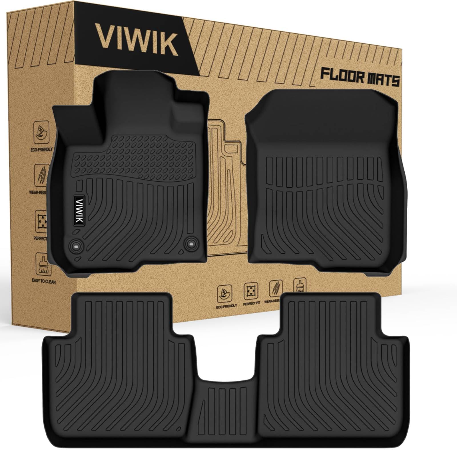 VIWIK Floor Mats for Honda HR-V 2026 2025 2024 2023,Floor Liners All Weather Floor Mats Full Accessories Custom 1st & 2nd Row TPE Image