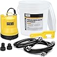 6699 Tankless Water Heater Descaling Flush Kit Includes Submersible Utility Pump with Adapters 3 Gallons Pail with Bucket Lid Opener and Two 3/4" GHT X 6FT PVC Black Hoses Easy Installation to Clean