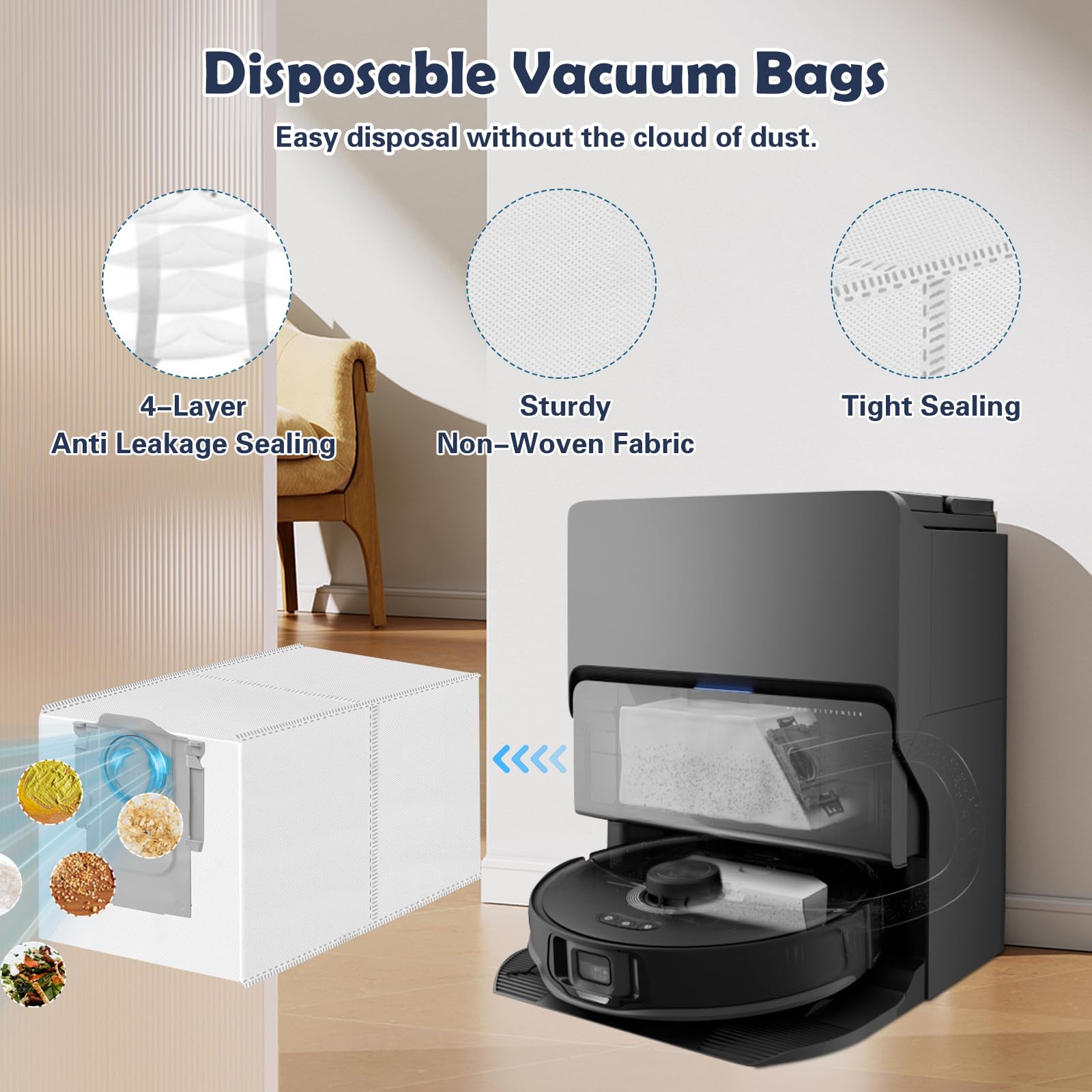 VIEWALL Zubehör für Roborock S8 MaxV Ultra Staubsauger,2 Hauptbürsten,2 HEPA-Filter,4 Mopps,4 Seite Mopps,6 Staubbeutel,4 Seitenbürsten,1 selbstreinigende Bürste,1 Bürste Ersatzteilset 5