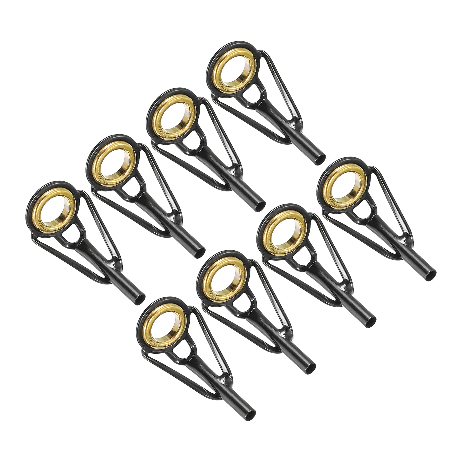 PATIKIL 1.8mm Fishing Rod Tip Repair Kit, 8pcs Stainless Steel Pole Ring Guide Replacement for Saltwater Freshwater Fishing, Golden