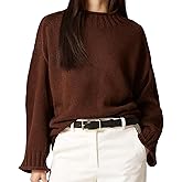 Women's Oversized Roll Neck Sweater Long Sleeve Chunky Knit Pullover Cozy Fall Winter Tops Casual Loose Knitwear