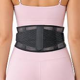 Ultra Breathable &amp; Thin Back Brace for Lower Back Pain, Wear Under Clothes | Lightweight, Adjustable Compression Back Brace Belt for Women Men | Slim, Comfortable Back Waist Belt for Sciatica, Scoliosis
