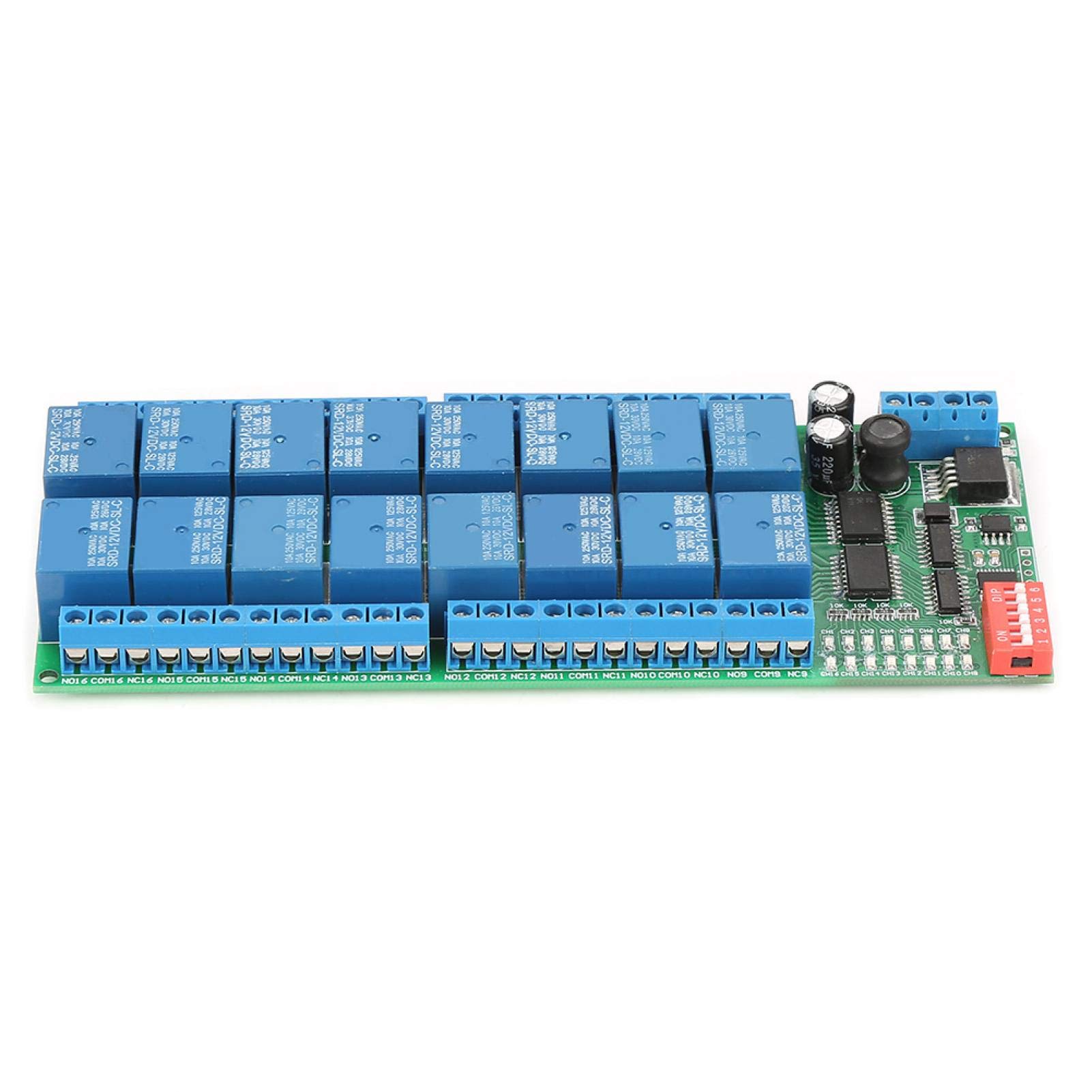 RS485 Relay Board 16 Channel DC 12V PLC Controller MODBUS Mode 11mA RTU Mode Industrial Electrical for 64 Devices in Parallel