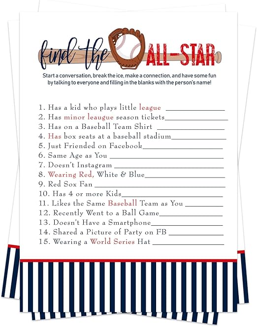 baseball themed baby shower games