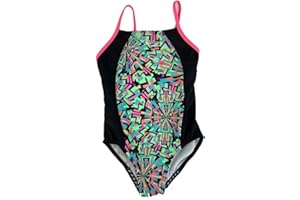 SPEDO Girl's Thin Strap One-Piece Swimsuit Speedo (Multi, XL-16)