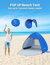 Glymnis Pop Up Beach Tent 1-2 Person UV Protection 185x140x115cm view 4