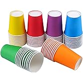 URATOT 60 Pieces 9 Ounce Disposable Paper Cups Party Cups Drinking Cups for Party, DIY and Holiday, 6 Colors