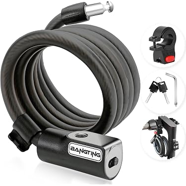 Câble Antivol Ultra-fin 1 M – Double Boucle En Acier Inoxydable – Noir, Vert Ou Argent – Sécurité Pour Vélo Et Scooter