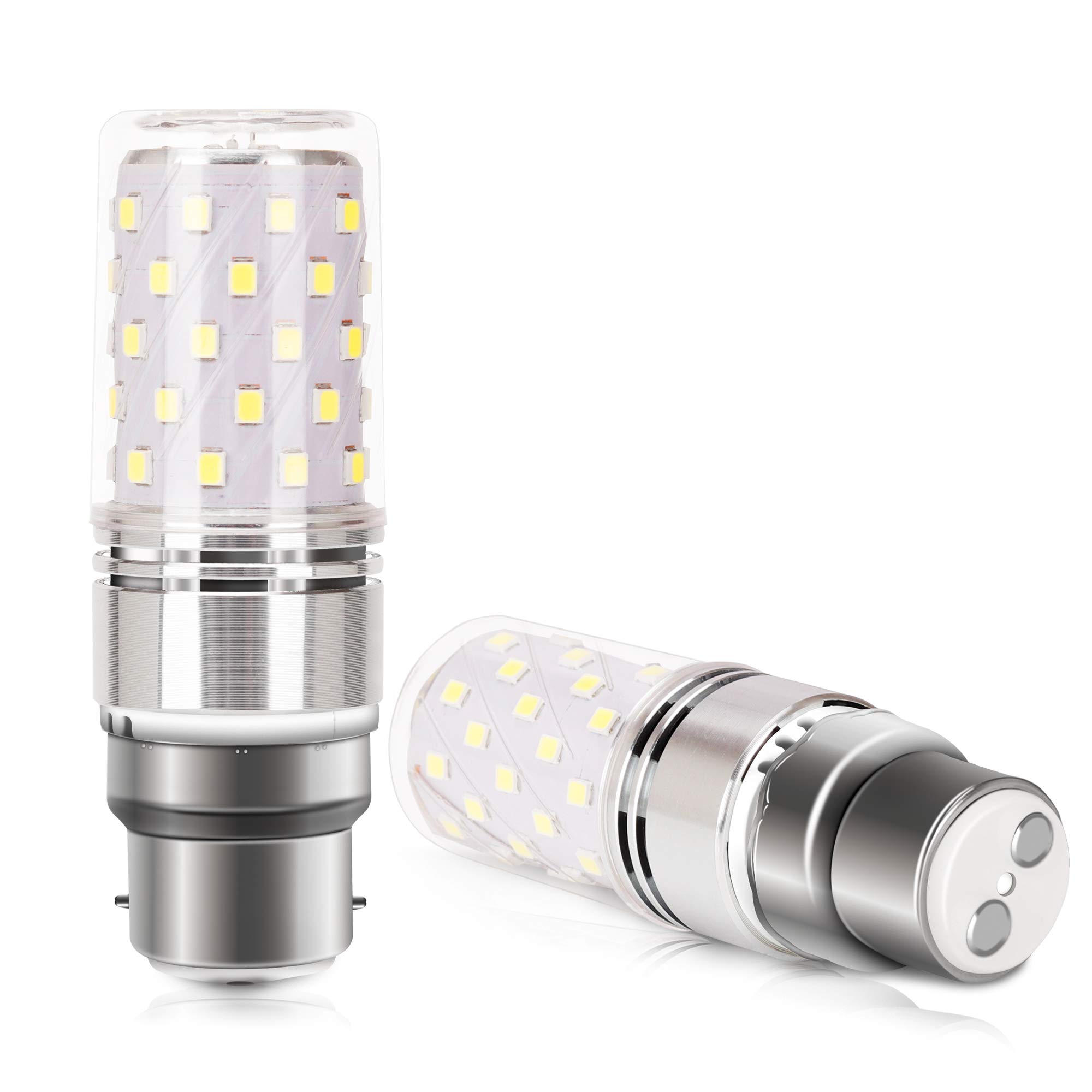 YBTOP B22 LED Bayonet Cap Large Screw Bulb, 12W (Equivalent to 100W), 1200lm 6000K Daylight White B22 with Bayonet Base (Not-Dimmable) Energy Saving Bulb,2-Pack