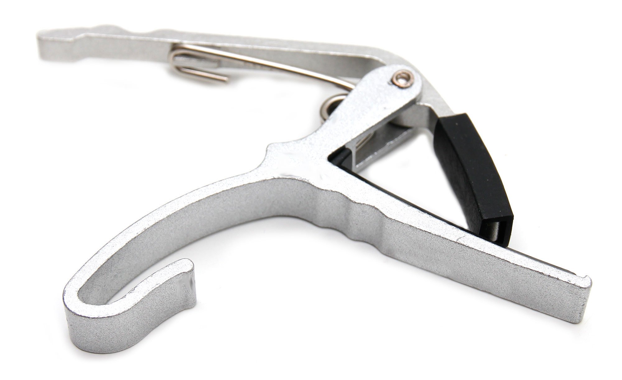 Bray Silver Universal Trigger Clamp Guitar Capo With Rubber Padding - Perfect For Any Acoustic, Electric And Bass Guitar - Quick Release