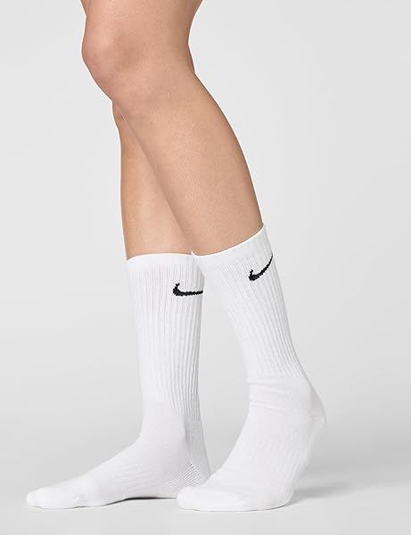 NIKE UNISEX ADULT EVERYDAY CUSHIONED SOCK, WHITE/BLACK, X-LARGE US