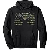 American Flag Camouflage Outdoor Antlers Deer Pullover Hoodie