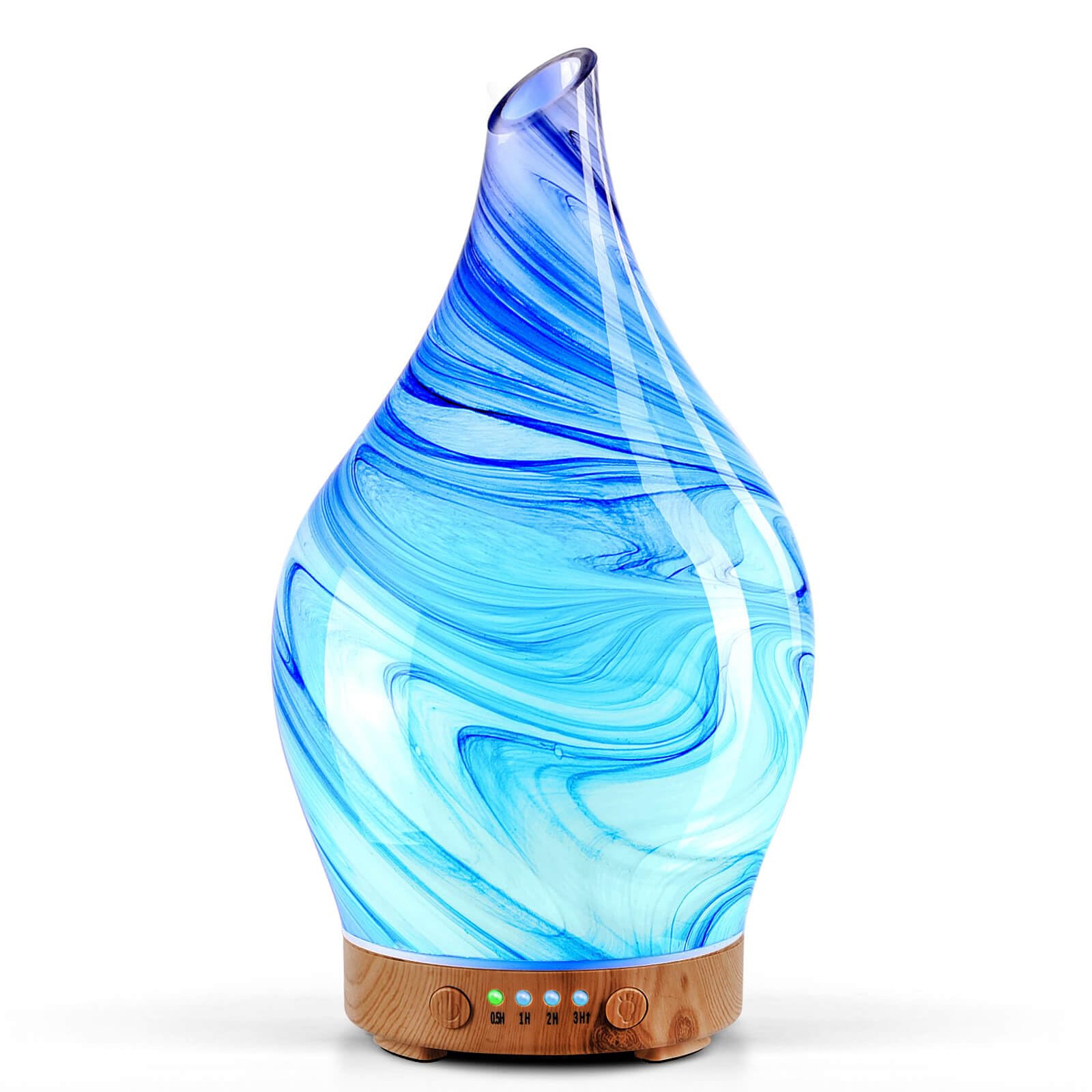 Photo 1 of Porseme 150ml Essential Oil Diffuser Glass Color Changing Aroma Air Diffusers Aromatherapy Ultrasonic Cool Mist Humidifier 6 Running Hours Waterless Auto-Off for Sleeping, Yoga, Office, Spa (Ink)