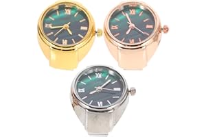 UKCOCO 3 Pcs Mini Finger Ring Watches Round Dial Casual Ring Design Watches for Men Women Stylish Finger Jewelry Accessories
