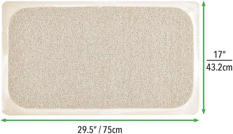 mDesign Loofah Non-Slip, Quick Drying Cushioned Mat with Suction Cups for Bathroom Shower or Tub - Natural Cream/Tan: Home & Kitchen