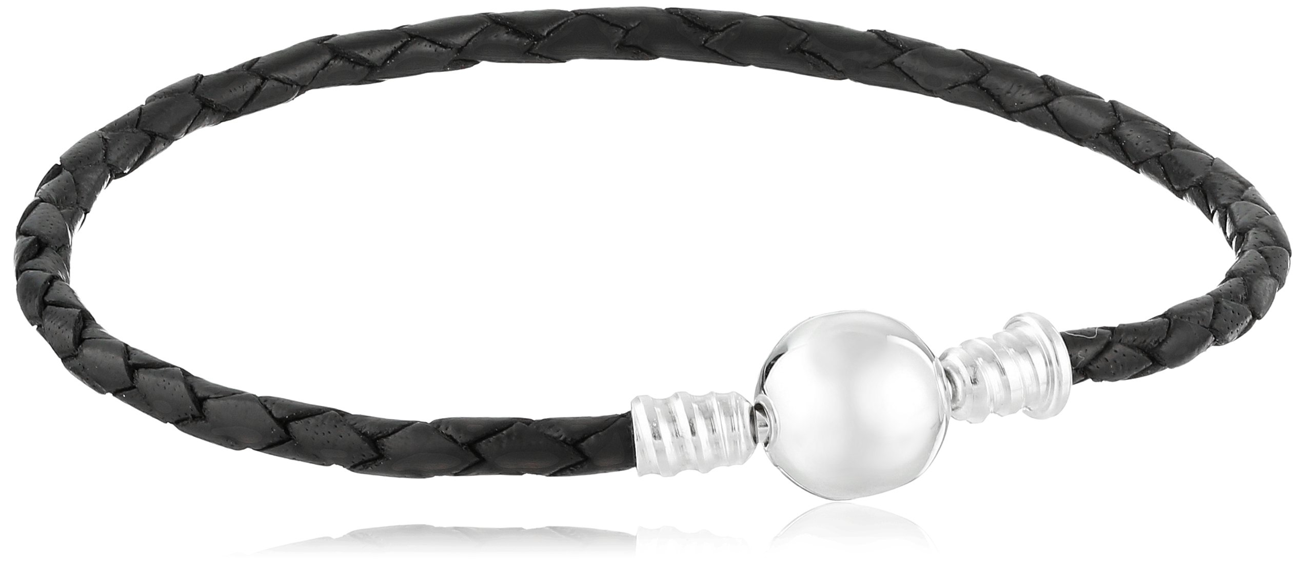 Chamilia Braided Snap Closure Leather Medium Charm Bracelet