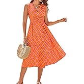 GRACE KARIN Women's 2025 Casual Summer Tank Dress V Neck Sleeveless Midi Floral Beach Dress with Pockets