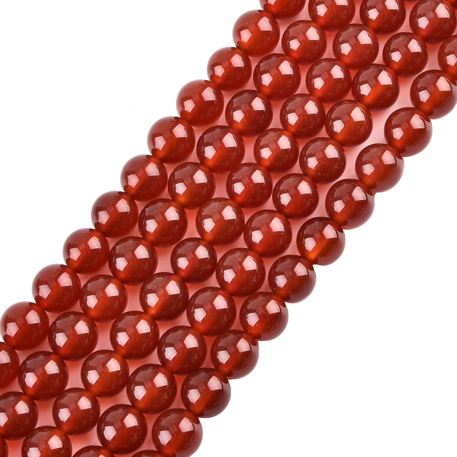 10mm Natural Carnelian Beads Round Semi Precious Gemstone Loose Beads for Jewelry Making(36-38pcs/strand)