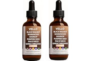 Nitidissima VELLO Black Walnut Wormwood Gut Cleanse | Soursop, Pumpkin Seed, PAU D'arco, Garlic Oregano, Digestion Aid & Boosts Energy, Gut Health & Absorption (2)