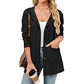 Viracy Cardigan Sweaters for Women Hoodies Long Sleeve Button Down Open Front Business Casual Outfits with Pockets