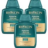 Keratin Shampoo and Argan Oil Shampoo Bond Repair Anti-Hair Loss and Growth Care Sulfate Free Biotin Hair Care Strengthening and Nourishing Formula for Dry, Damaged, Gray or Dyed Hair 300 ml x 3