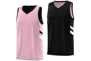 KXK Blank Youth Reversible Basketball Jersey,Sports Athletic Practice Basketball Shirt 90s Hip Hop Clothing for Boys Girls