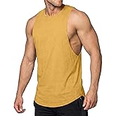 JMIERR Mens Drop Arm Tank Tops Gym Workout Sleeveless Muscle Shirts Cut Off Summer Tee Shirt