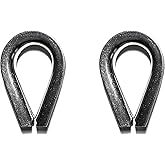 US STAINLESS 2 Pieces Stainless Steel 316 1/4" (6mm) Wire Rope Thimbles Heavy Duty Marine Grade for Rope Size 1/4"