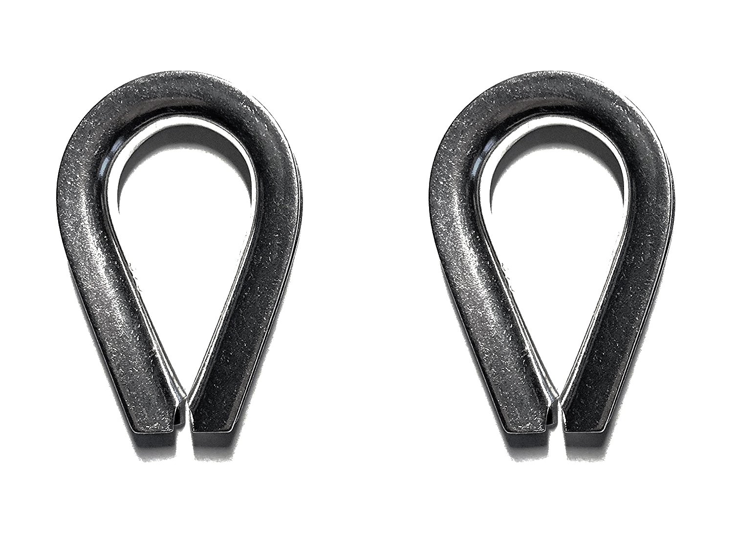 2 Pieces Stainless Steel 316 1/4" (6mm) Wire Rope Thimbles Heavy Duty Marine Grade for Rope Size 1/4"