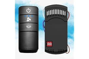 CEILINGBREEZE Universal Ceiling Fan Remote Control Kit Replacement for Hampton Bay, Home Decorators Collection 3-Speed Light Dimmer KUJCE10320/TR222A,2AAZPHD3/HD3,98130, with,Light Dimmer with Wall Holder Mount