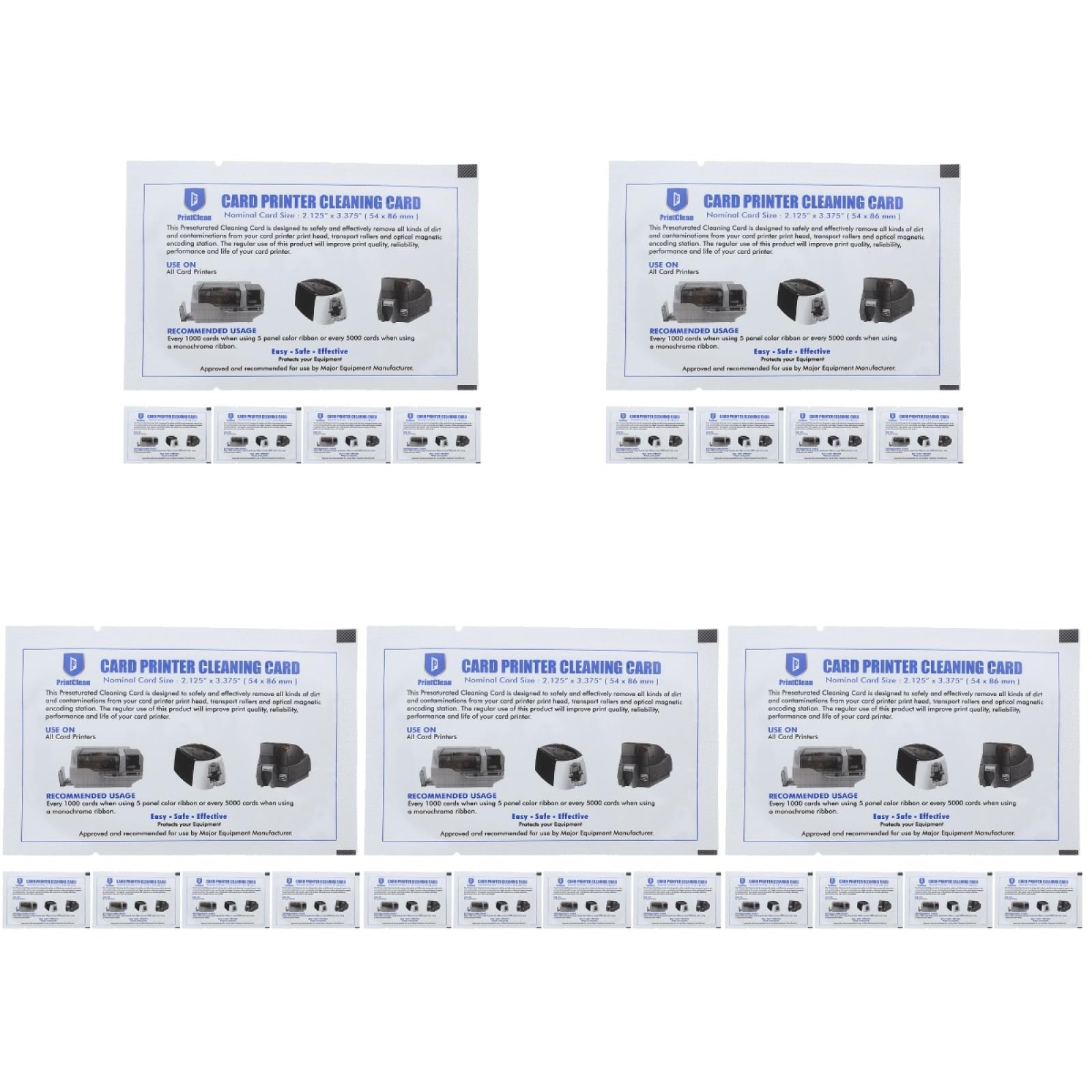 VILLCASE 25pcs Thermal Printer Cleaning Cards, Card Reader Cleaning Cards, Thermal Printer Cleaning Cards for Printheads POS Terminal Cleaning Cards