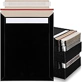 Fainne 7 x 9 Inch Rigid Mailers Kraft Cardboard Envelope Bulk Self Adhesive Flat Shipping Bag for Office Mailing Document Photo Letters Packaging Supplies(Black,200 Pcs)