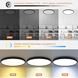 slochi Dimmable Ceiling Light 24W Remote 3000-6500K Night Light 1800K Black view 4