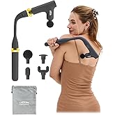 CAREKING WE ALWAYS CARE Convertible 3-in-1 Massage Gun Deep Tissue with Extended Handle, Back Pain Relief Percussion Muscle Massager for Neck Shoulder Men Women,FSA-HSA Eligible