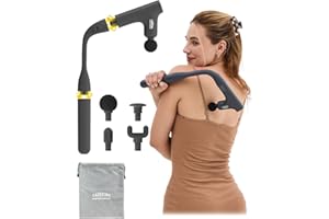 3 in 1 Back Massage Gun with Extended Handle for Hard-to-Reach Areas, Convertible Massager with Detachable Design for Neck, B