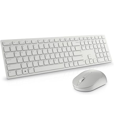 Genuine Dell KM636 USB Wireless Keyboard And Mouse Combo (White - View #3