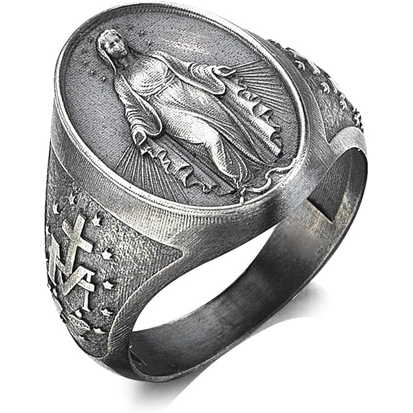 Pope Rings For Men MENDEL Mens Catholic Sacred Heart Jesus