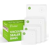 Vixino Vacuum Sealer Bags, 40 Reusable Vacuum Sealer Bags for Food, BPA-Free, Meal Prep and Sous Vide Cooking,Works for Handheld Sealer and Vac Sealer Machine with External Vacuum Systems
