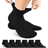 Forcool Non Binding Loose Top Seamless Ankle Low Cut Cotton Diabetic Socks for Men and Women, M/L/XL, 3/6 Pairs