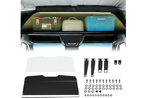 EONECROSS Aluminum Van Headliner Shelf Fit for 2019–2024 Mercedes Sprinter Van, Overhead Storage with LED Strip Lights, Curtain Rod & Carpet Lining