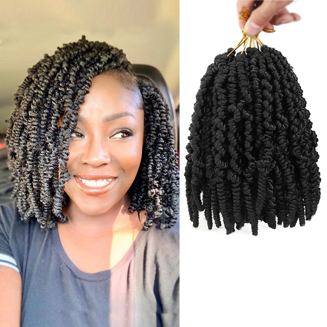 Amazon Com 6 Packs Pre Twisted Spring Twist Hair 8 Inch Pre