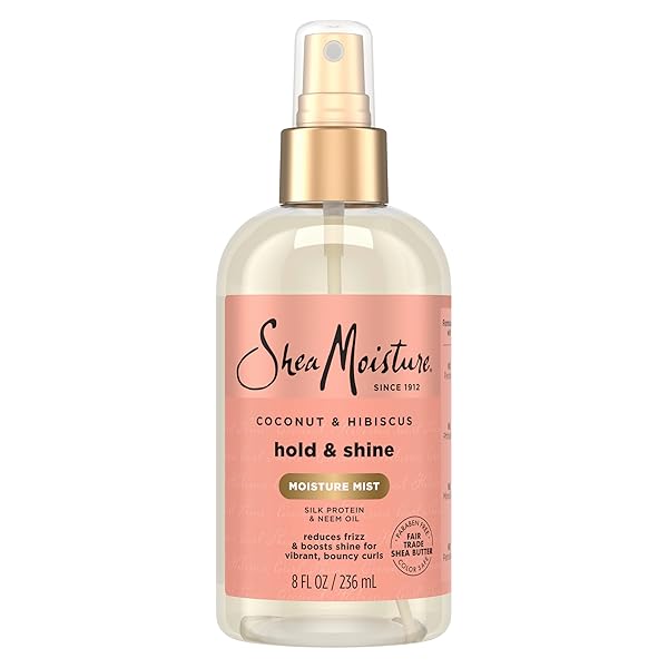 SHEAMOISTURE HOLD AND SHINE MOISTURE MIST COCONUT AND HIBISCUS FOR THICK, CURLY HAIR FOR FRIZZ CONTROL 8 OZ