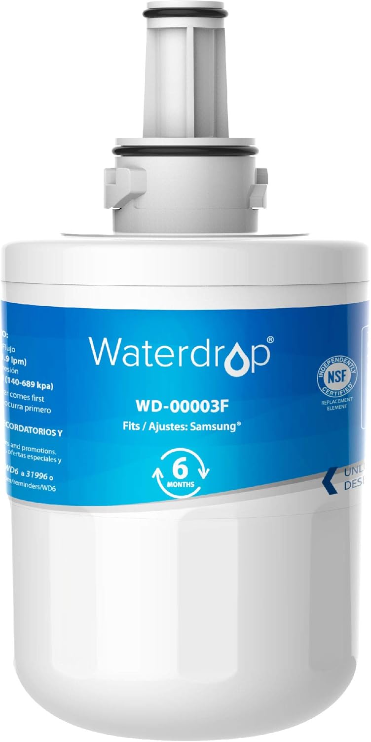 Waterdrop DA29-00003F Fridge Water Filter, Compatible with Samsung® Aqua Pure Plus DA29-00003F, HAFIN1, DA29-00003A