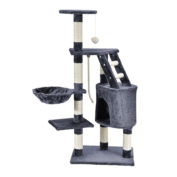 Sam`s Pet Kratzbaum Buffy in 5 Mittelhoch - 118 cm Hoher Kletterbaum für Katzen – inkl. Dicken Sisalstämmen, Höhle, Liegemuld