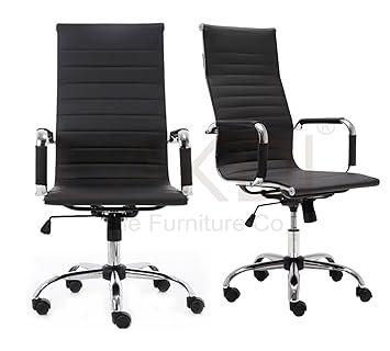 LAKDI Stainless Steel High Back Revolving Executive Chair - Combo Set of 2
