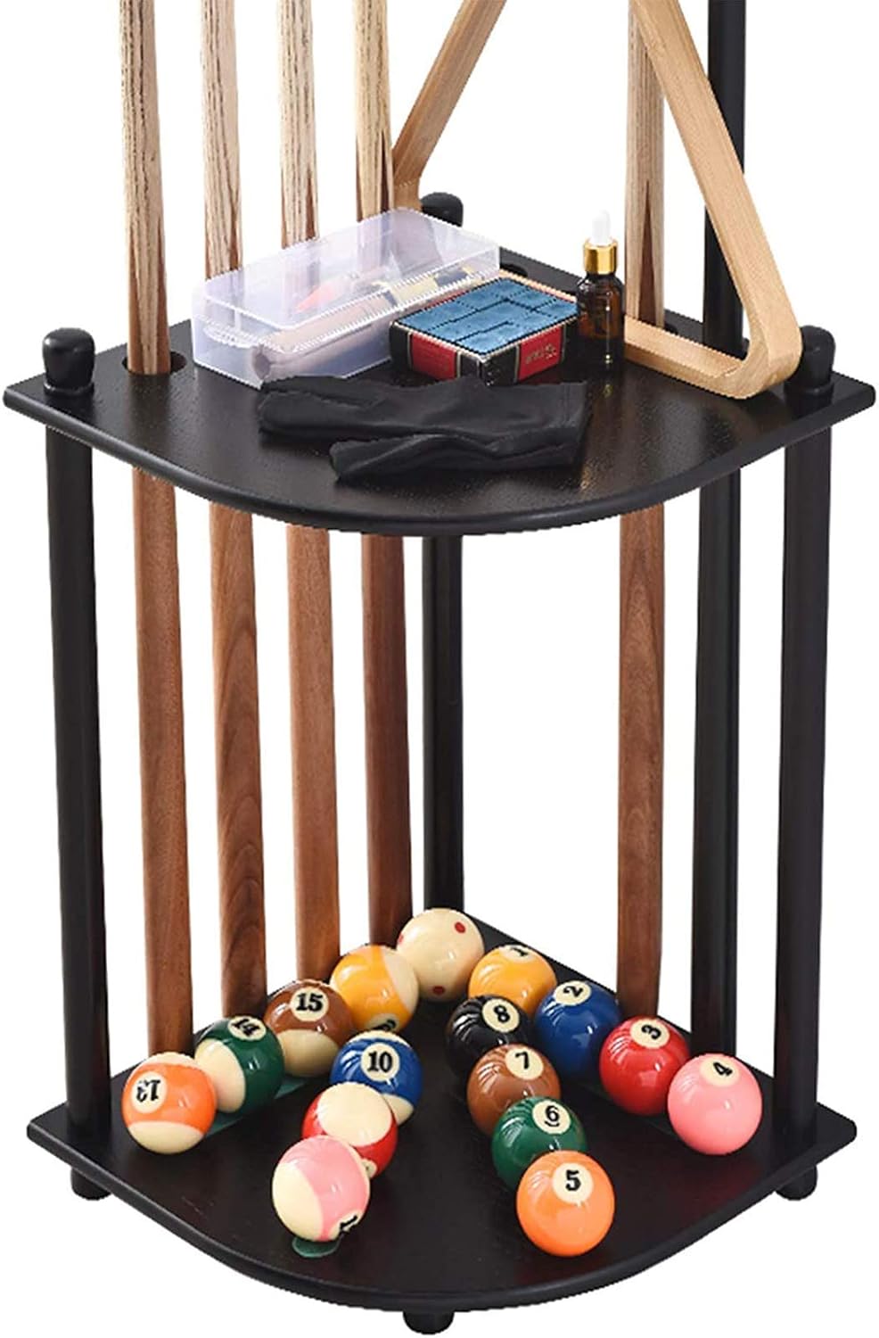 LJYY Ball Cue Stand Rack,Solid Wood Rack Holder,Billiard Stick Stand