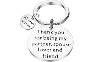 FEELMEM 5th 25th 30th 40th Wedding Anniversary Keychain For Him Her