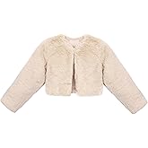 Lilax Girls Cozy Faux Fur Long Sleeve Crew Neck Dress Coat