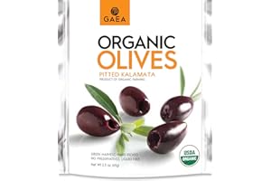 Gaea Organic Snack Pack Pitted Kalamata Olives with Sea Salt and Vinegar - 2.3 oz (Pack of 8) …