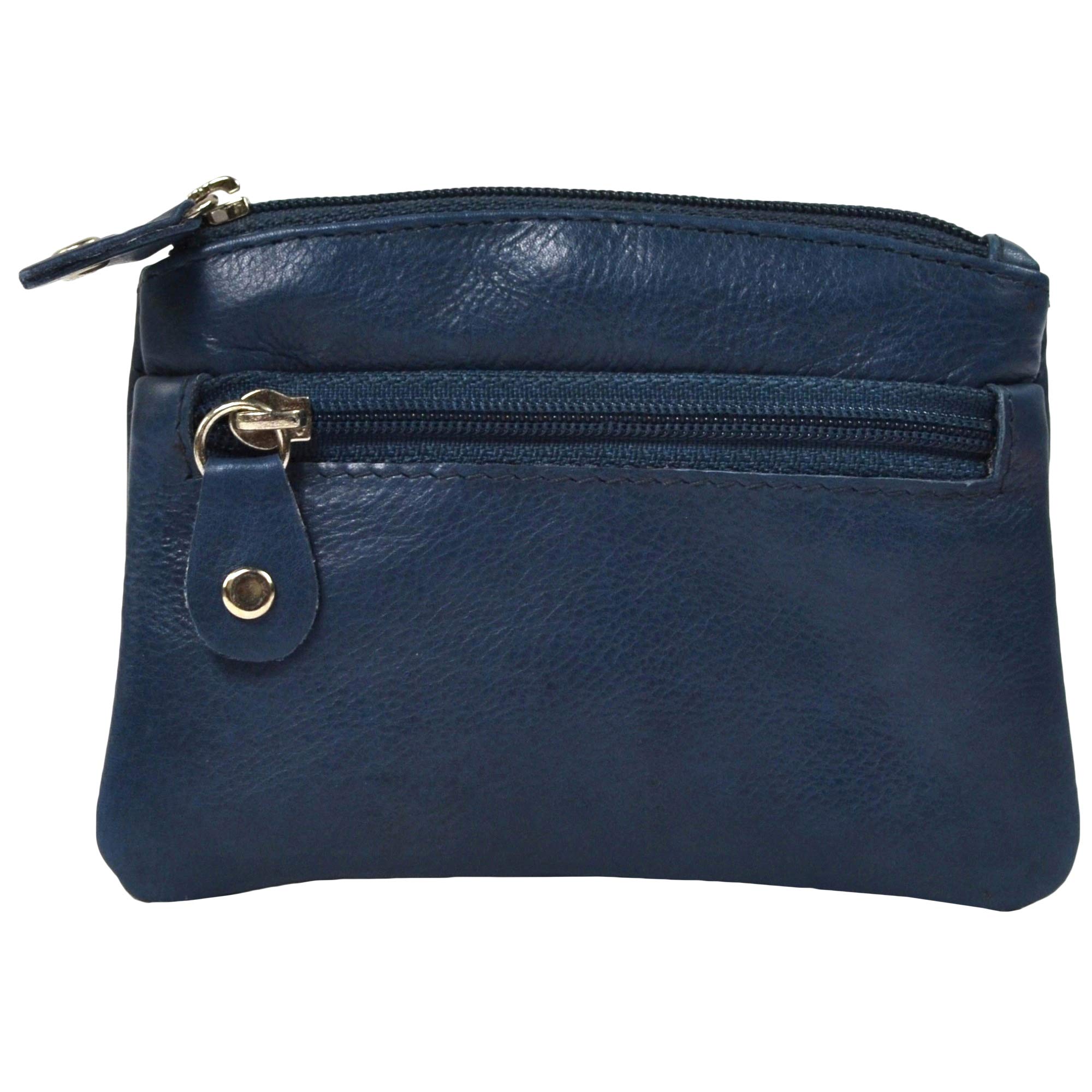 Ladies Butter Soft Genuine Leather Coin Purse (Navy)